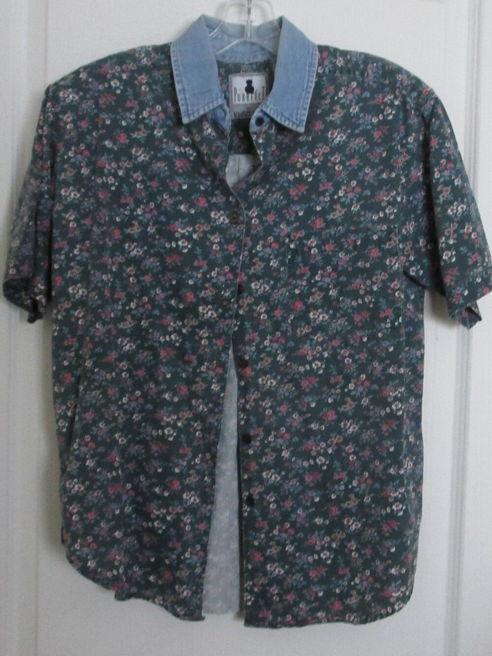 100% cotton printed denim shirt